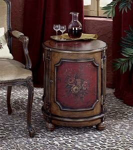 Butler Specialty Red Hand Painted Drum Table