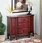 Butler Specialty Red Hand Painted Console Cabinet
