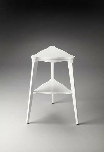 Butler Plantation Cherry Kent Glossy White Tiered Side Table - 1145304