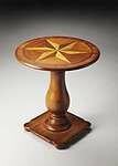 Butler Masterpiece Edenbridge Olive Ash Burl Inlaid Pedestal Table - 1151101