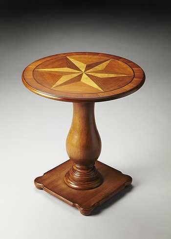 Butler Masterpiece Edenbridge Olive Ash Burl Inlaid Pedestal Table - 1151101