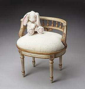 Butler Specialty Cream & Gold Vanity Seat 1218221