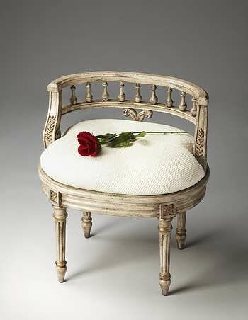 Butler Specialty Guilded Cream Vanity Seat - 1218238