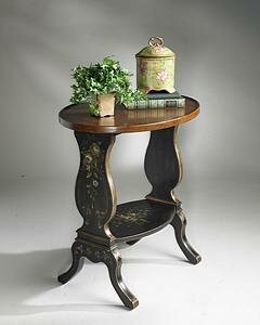 Butler Specialty Regal Black Hand Painted Accent Table