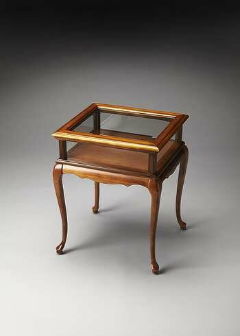 Butler Plantation Cherry Burton Olive Ash Burl Curio Table - 1484101