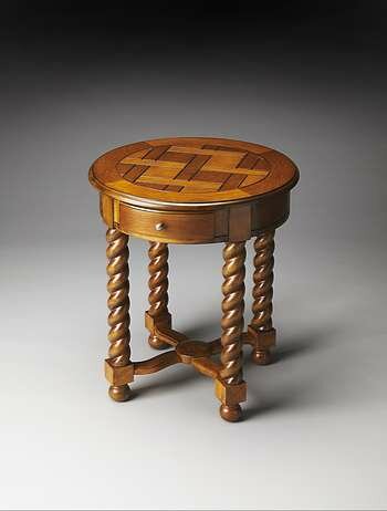 Butler Masterpiece Brockton Vintage Oak Round Accent Table - 1546001
