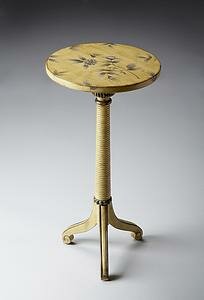 Butler Specialty Yellow Floral Pedestal Table
