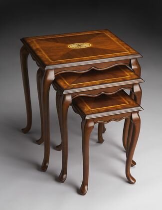 Butler Specialty Olive Ash Burl Nest Of Tables