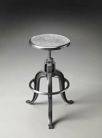 Butler Parnell Adjustable Swivel Iron Bar Stool