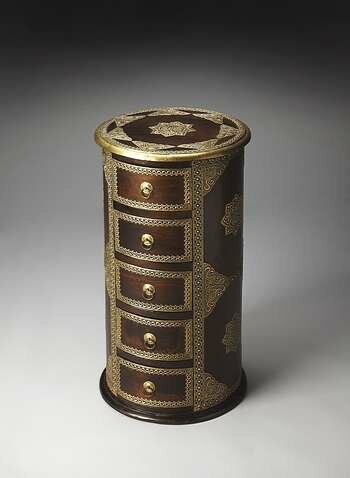 Butler Rajan Brass Inlay Pedestal Chest - 2564290