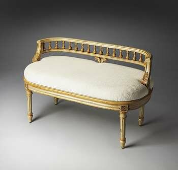 Butler Mansfield Cream & Gold Painted Bench