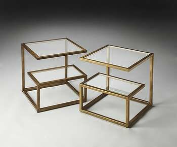 Butler Mallory Glass And Metal Bunching Table