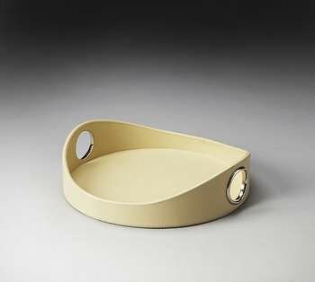 Butler Lido Cream Leather Serving Tray - 2779287