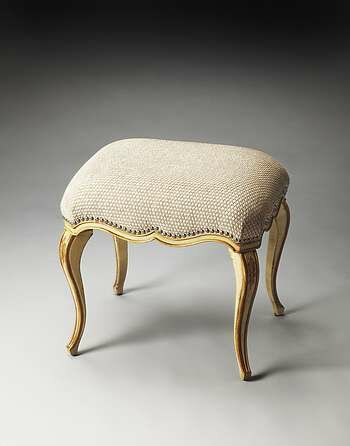 Butler Michelline Cream Gold Painted Vanity Stool