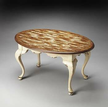 Butler Artists' Originals Grace Farmhouse White Oval Cocktail Table - 3012242