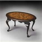 Butler Artists' Originals Grace Black & Tan Inlay Oval Cocktail Table - 3012283