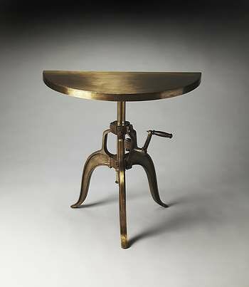 Butler Garrison Industrial Demilune Console Table