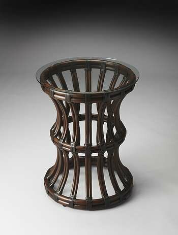 Butler Antigua Glass & Rattan End Table - 3193140