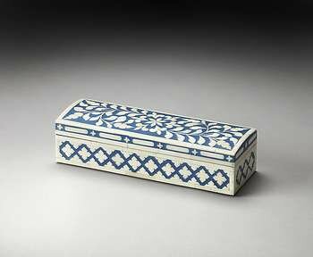 Butler Amanda Blue Bone Inlay Storage Box-3232016