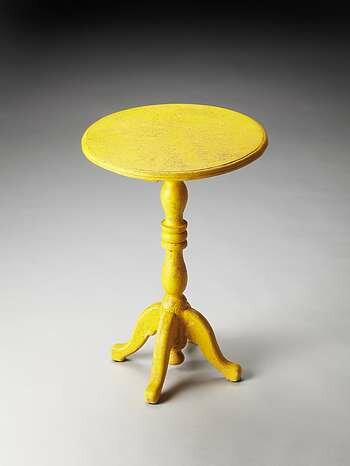 Butler Artifacts Duxbury Yellow Reclaimed Wood Pedestal Table - 3322289