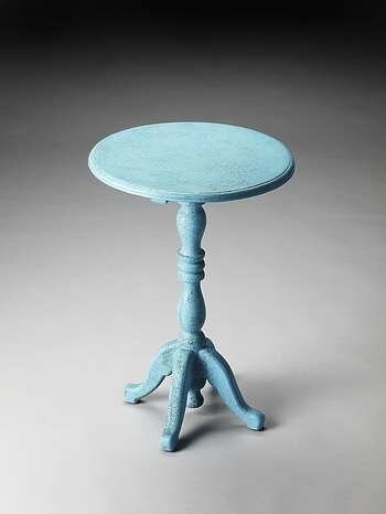 Butler Artifacts Duxbury Blue Reclaimed Wood Pedestal Table - 3322291