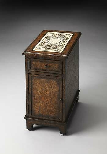 Butler Heritage Corsica Etched Fossil Stone Chairside Chest - 3326070