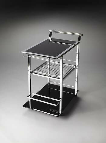 Butler Loft Florio Black Glass Serving Cart - 3397309