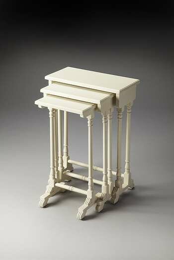 Butler Plantation Cherry Dunham Cottage White Nesting Tables - 3400222
