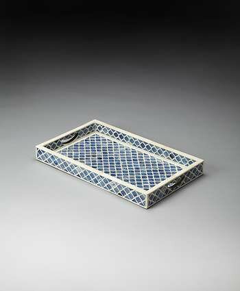 Butler Hors D'Oeuvres Bone Inlay Serving Tray - 3473016