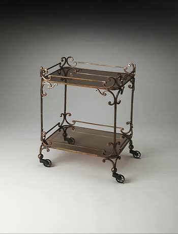 Butler Metalworks Delphine Iron & Glass Serving Cart - 4234025