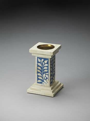 Butler Hors D'Oeuvres Bone Inlay Candle Holder - 4258319