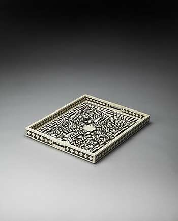 Butler Hors D'Oeuvres Bone Inlay Serving Tray - 4260326