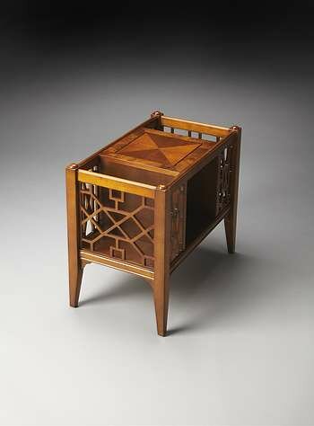 Butler Masterpiece Chippendale Olive Ash Burl Magazine Basket - 5002101