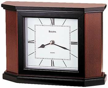 Bulova Holyoke Cherry/Blk Mantel Clock - B1881