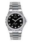 Bulova 96D14 Mens Black Sport/Tech Silver Tone Bracelet Watch