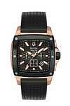 Bulova 98B103 Mens Black Sport/Tech Leather Black Strap Watch