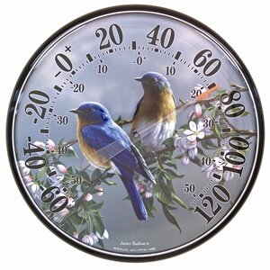 Chaney 01598 12.5" "Bluebirds" Wall Thermometer