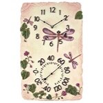 Chaney Instruments 11-Inch x 18-Inch Dragonfly Clock/Thermometer Combo