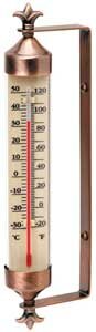 Chaney 02309 10 3/4" Weathered Copper Enclosed Tube Thermometer