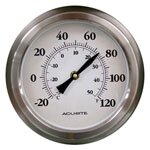 Chaney 02320 8" Platinum Finish Analog Wall Thermometer