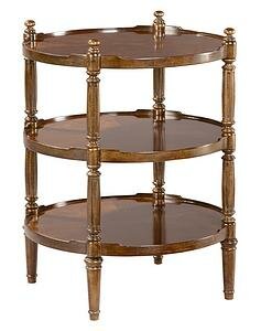 Round Lamp Table in Macadamia Finish