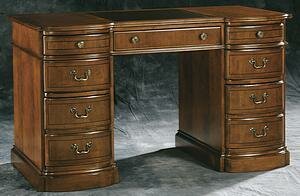 Hekman Round Front Pedestal Desk in Special Reserve Finish - 7-1109