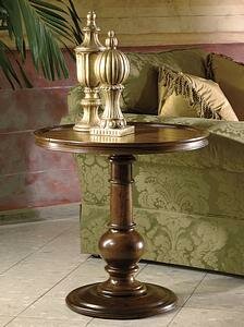 Hekman Round Pedestal End Table in Weathered Walnut Finish - 7-2311