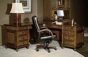 L-Shaped Desk in Urban Ash Burl Finish