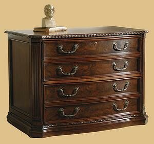 Hekman Executive Lateral File in Old World Walnut Burl Finish - 7-9163