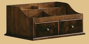 Desktop Charging Center in Old Wrld Wlnt Burl Finish
