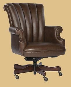 Executive Leather Chair Coffee in Reserve Finish