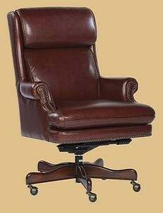 Executive Leather Chair Merlot in Reserve Finish