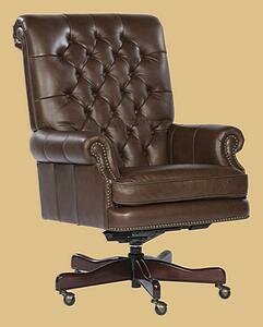 Executive Leather Chair Coffee in Reserve Finish