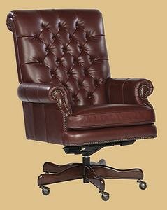 Executive Leather Chair Merlot in Reserve Finish